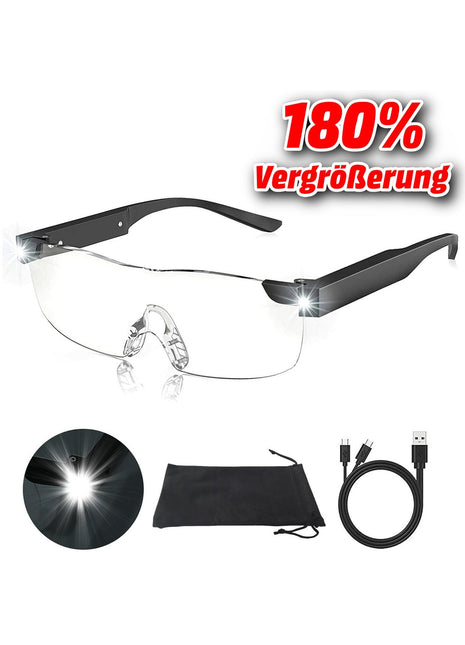 OLOTOS Lupenbrille LED Vergrößerungsbrille Leselupe Lesebrille Brille Lupe Vergrößerung