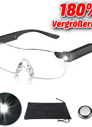 OLOTOS Lupenbrille LED Vergrößerungsbrille Leselupe Lesebrille Brille Lupe Vergrößerung