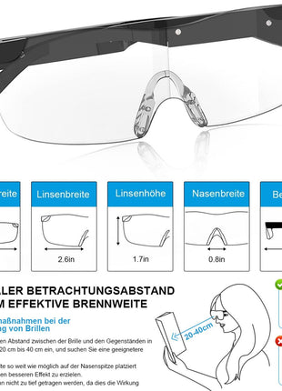 OLOTOS Lupenbrille LED Vergrößerungsbrille Leselupe Lesebrille Brille Lupe Vergrößerung