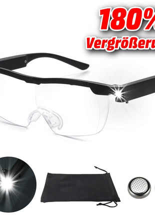 OLOTOS Lupenbrille LED Vergrößerungsbrille Leselupe Lesebrille Brille Lupe Vergrößerung