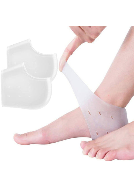 Olotos Fersenpolster Silikon Fersenschoner Fersensporn Gelsocken Einlegesohlen Fersenschutz, aus reinem Silikon, lindert Schmerzen in der Ferse rissigen Fersen